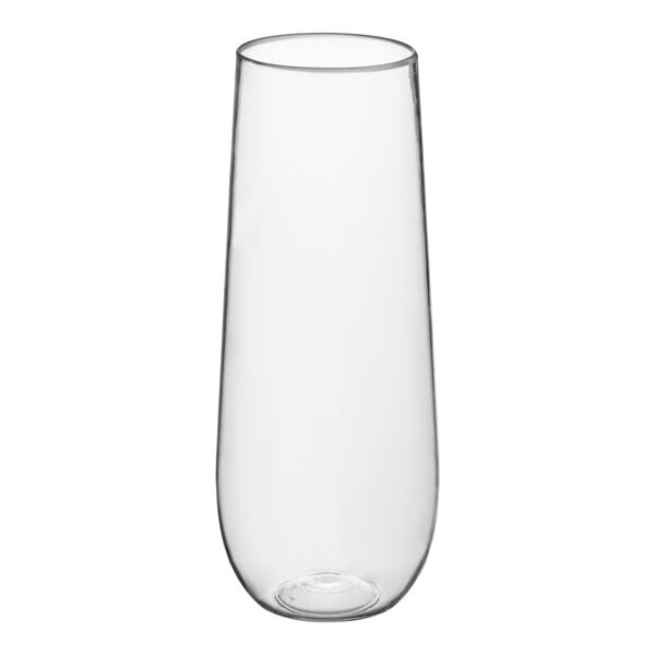 Visions 9 oz. Clear Plastic Stemless Champagne Flute - 64/Case