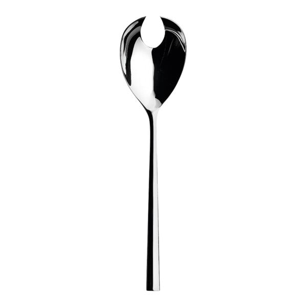 An Sola stainless steel serving fork with a handle.