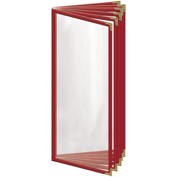 a red and white rectangular frame