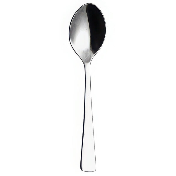 A Sola stainless steel coffee spoon with a silver handle and black spoon.