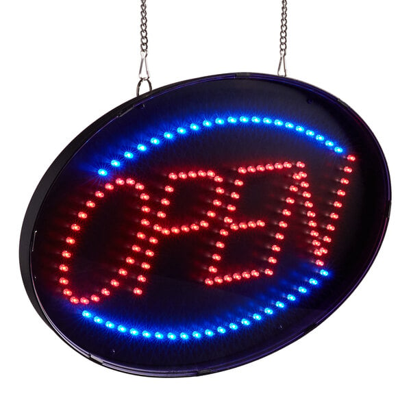 19 Multi-Color 20 x 10 inches New Style Design Oval LED Open Sign Black Base with Ultra Bright LED Neon for Bar Coffee Business Hour Electronic Sign 