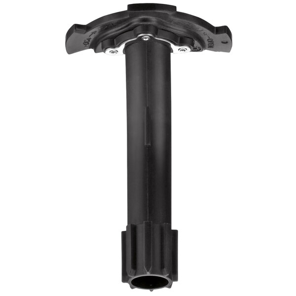 A black metal disc stem with a black plastic nut on top.