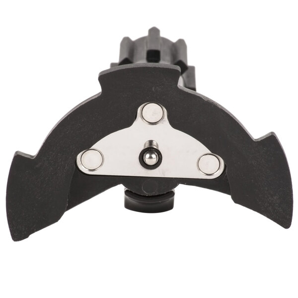 A black and silver metal disc stem with a black and white attachment.