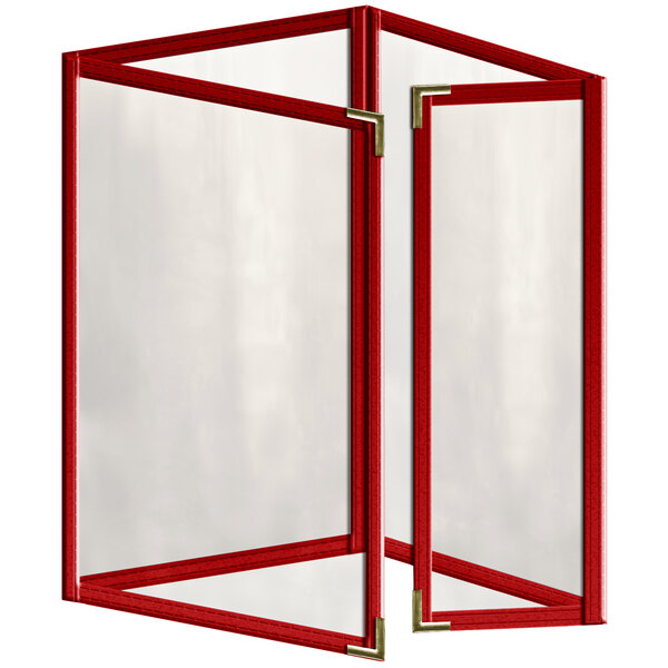 a red and white rectangular frame