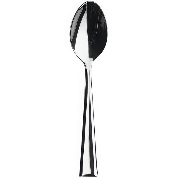 A Sola stainless steel teaspoon with a black handle.