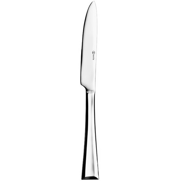 A Sola Alessandria stainless steel table knife with a silver handle.