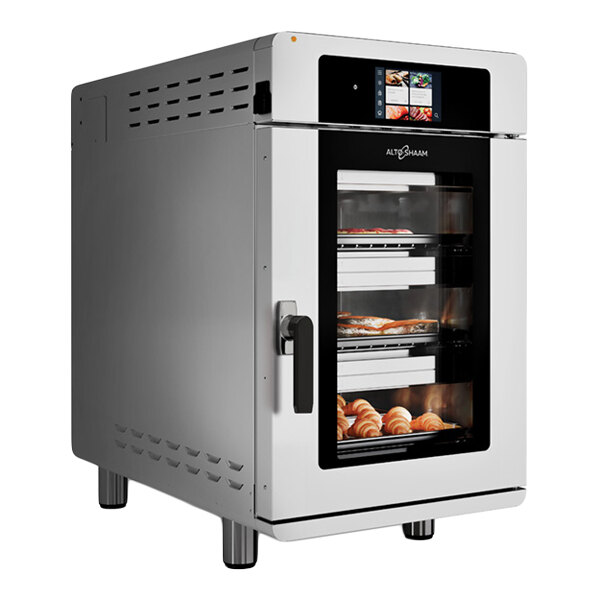 A stainless steel Alto-Shaam Vector H Series Deluxe Multi-Cook Oven with a glass door and digital control panel.