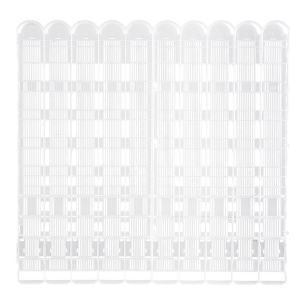 A white plastic grid with 10 lanes for bottles.