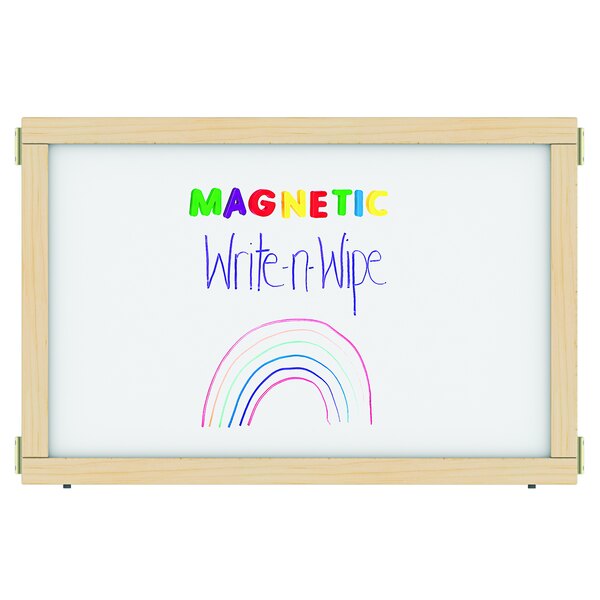 a rainbow drawn on a white board