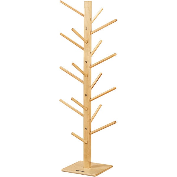 A Jonti-Craft hardwood puppet tree with pegs.