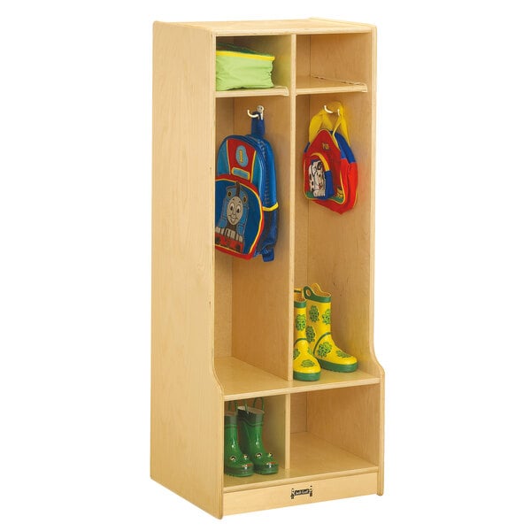 A Jonti-Craft wooden 2-section coat locker.