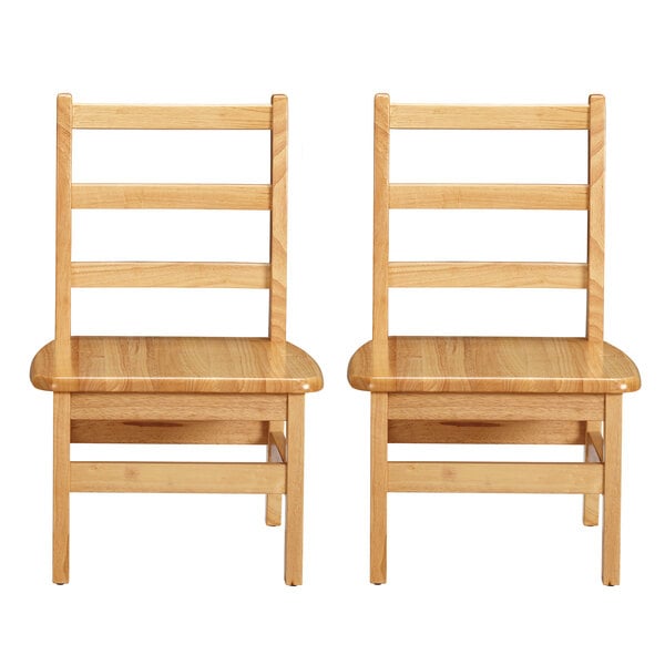 Two Jonti-Craft wooden Children's Ladderback chairs.