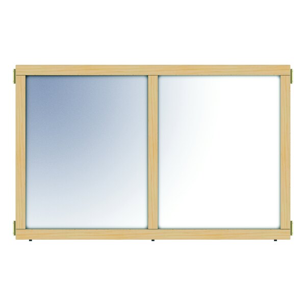 A white wooden mirror panel with two mirrored glass panels.