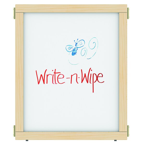 A white wooden KYDZ Suite write-n-wipe panel.