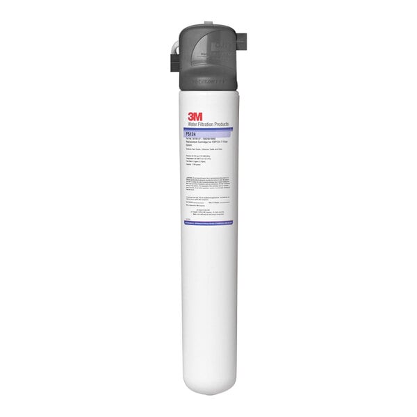 A white 3M water filter cartridge for espresso machines with black text on the label.