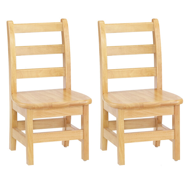 A pair of Jonti-Craft wooden Children's Ladderback chairs.