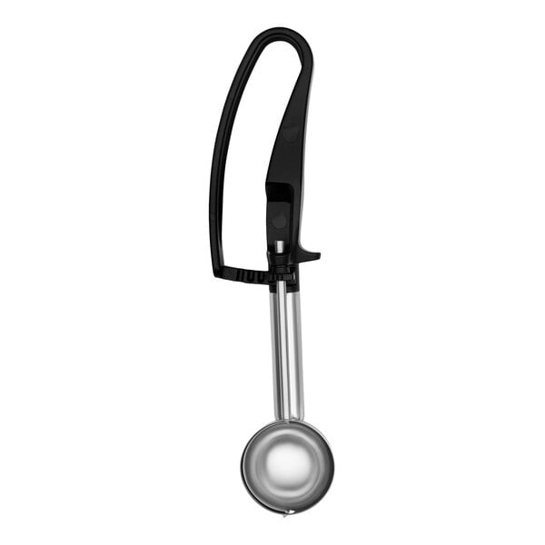 Vollrath 47377 Jacob's Pride® #30 Black Extended Length Squeeze Handle Disher - 1.13 oz.