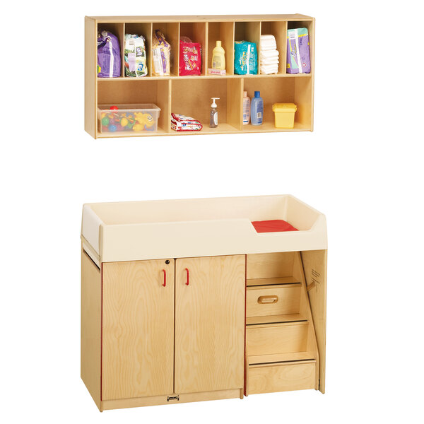 a white box on a wooden surface