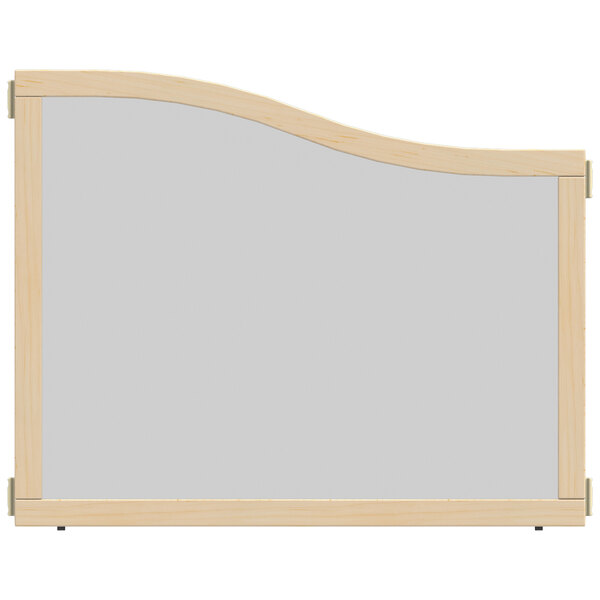 A KYDZ Suite acrylic see-thru panel with a wood frame.