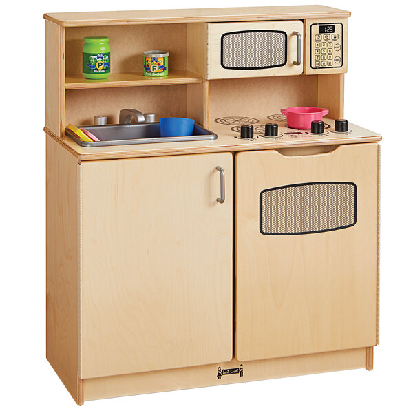 Jonti Craft Baltic Birch 2404jc 30 X 15 X 35 Chef S Kitchen With Sink Stove Oven Microwave And Shelf