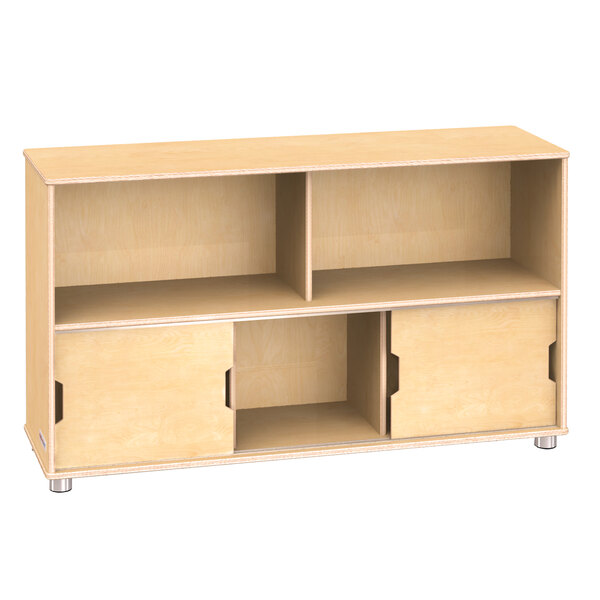 A Jonti-Craft wooden shelf with three open shelves.