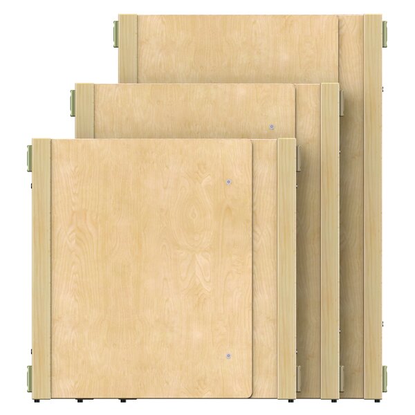 Three wooden KYDZ Suite accordion panels.