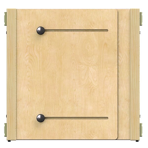 A plywood accordion panel with two T-shaped handles.