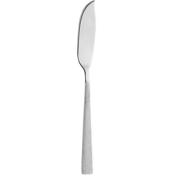 An Amefa stainless steel fish knife with a silver handle featuring a dotted pattern.