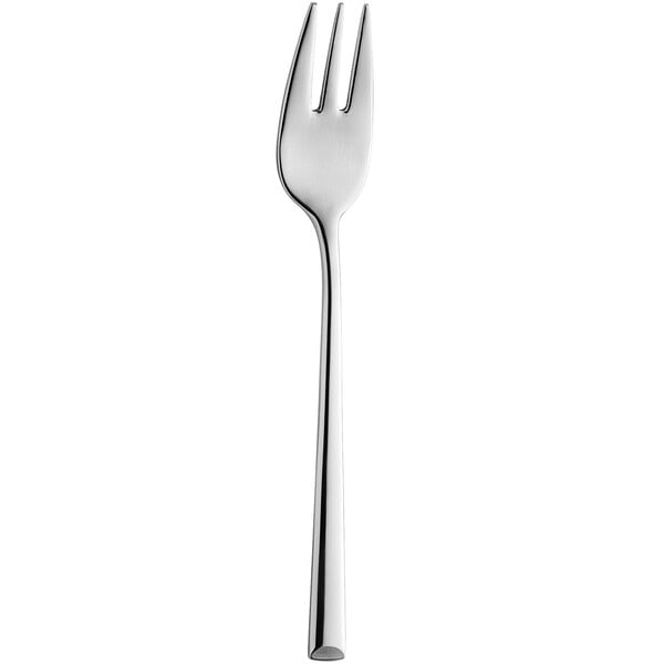 An Amefa Metropole cake/cocktail fork with a silver handle.