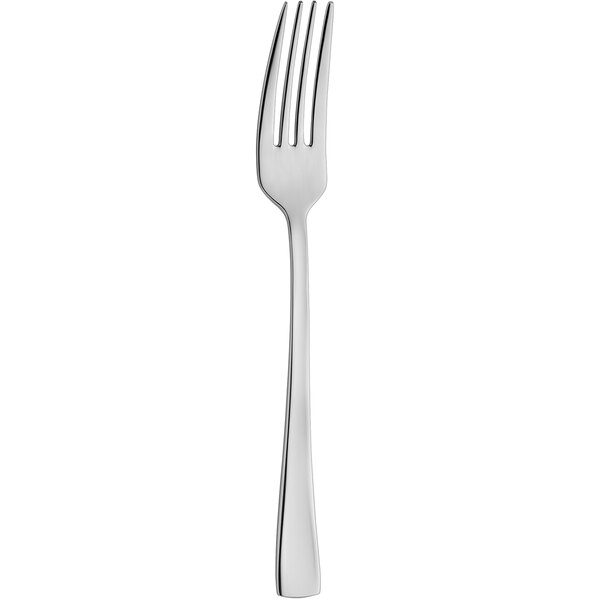 An Amefa stainless steel table fork with a silver handle.
