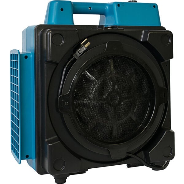 A blue and black XPOWER Professional Mini Air Scrubber.