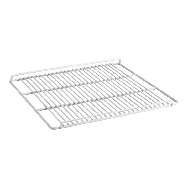 A white coated wire shelf for Galaxy GDN-5 series merchandisers.