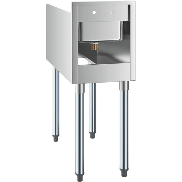 A Regency stainless steel blender station with a dump sink and hole in the counter.