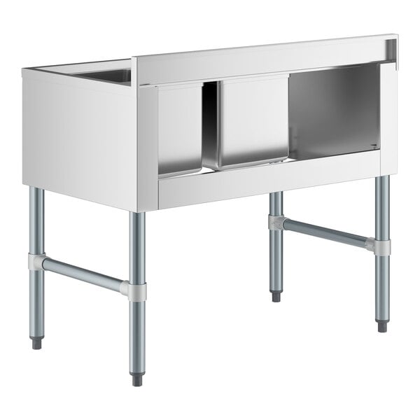 Regency 36" x 21" Two Bowl Underbar Sink with 11 3/4" Left Drainboard
