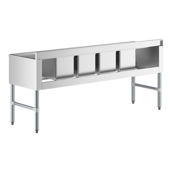 Regency 72" x 21" Four Bowl Underbar Sink with Two 13" Drainboards