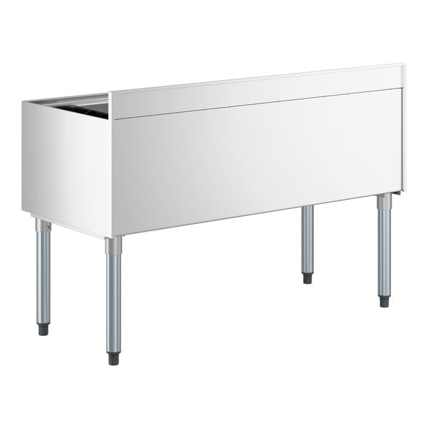 Regency IB214812 21" x 48" Stainless Steel Underbar Ice Bin with Bottle Holders - 161 lb.