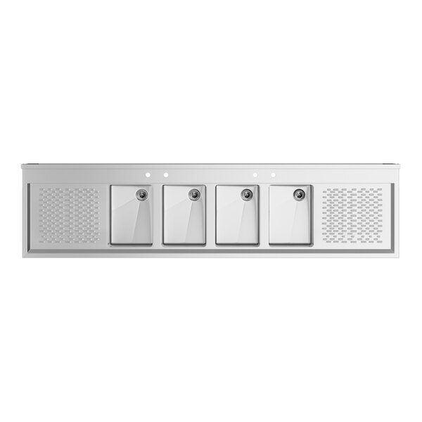 Regency 84" x 21" Four Bowl Underbar Sink with Two 19" Drainboards