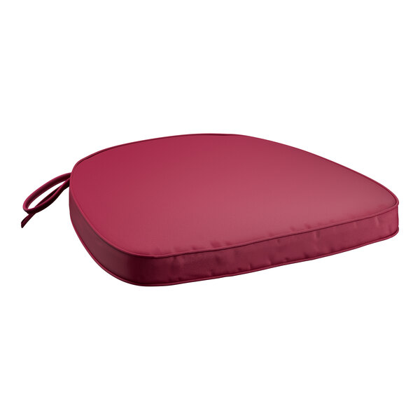 Lancaster Table & Seating Wine Red Chiavari Chair Cushion with Ties - 2" Thick