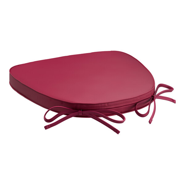 Lancaster Table & Seating Wine Red Chiavari Chair Cushion with Ties - 2" Thick