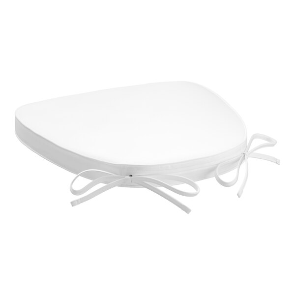 Lancaster Table & Seating White Chiavari Chair Cushion with Ties - 2" Thick