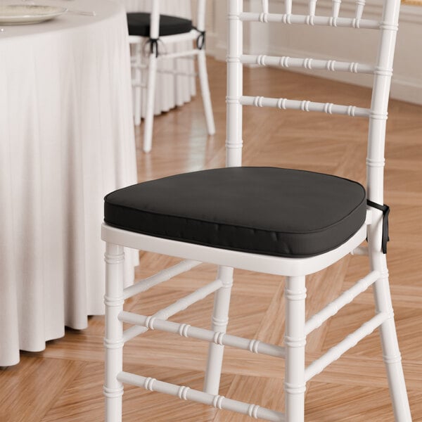 Lancaster Table & Seating Black Chiavari Chair Cushion with Ties - 2" Thick