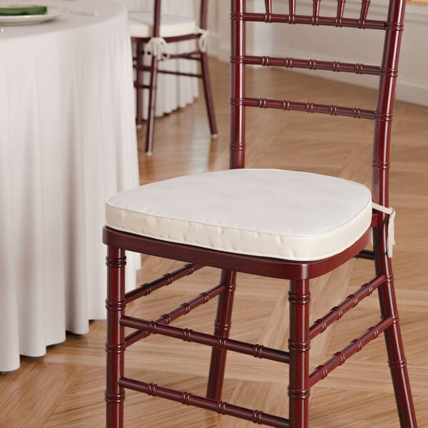 Lancaster Table & Seating Ivory Chiavari Chair Cushion with Ties - 2" Thick