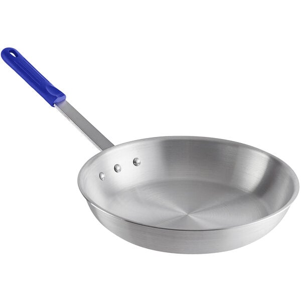 HUBERT® Aluminum Nonstick Fry Pan with Blue Silicone Sleeve - 14 3/5Dia x  2 7/10H