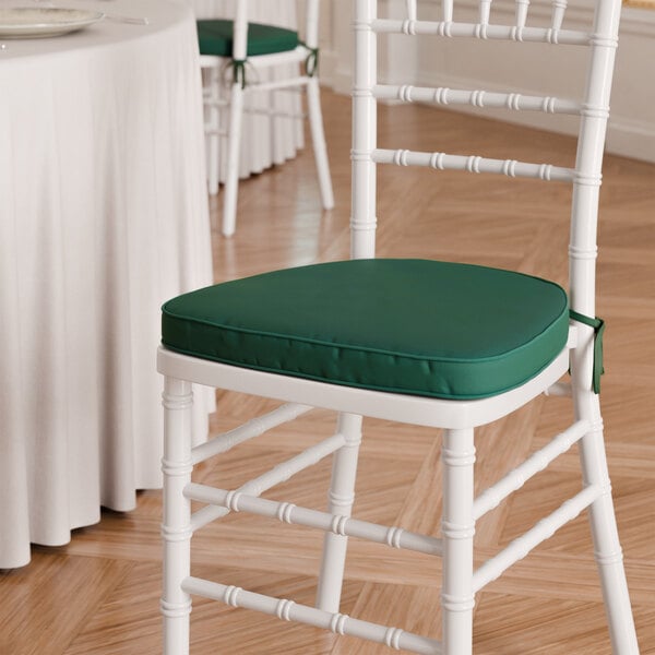 Lancaster Table & Seating Hunter Green Chiavari Chair Cushion with Ties - 2" Thick