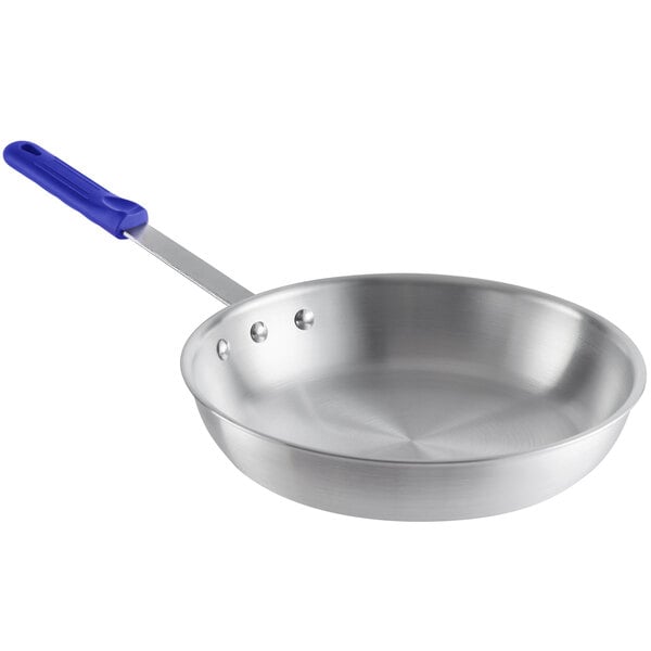 Choice 12 Aluminum Non-Stick Fry Pan with Blue Silicone Handle