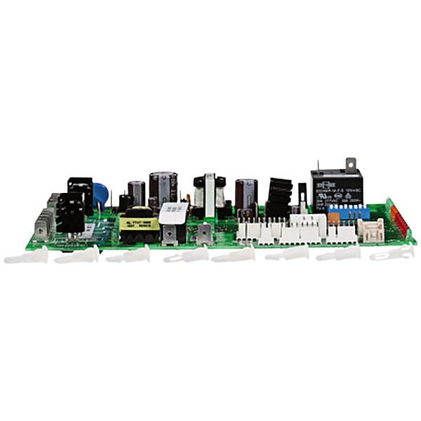 A close-up of a green Follett control board with various electronic components.