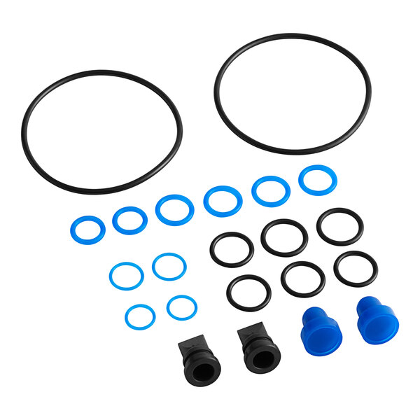 A Spaceman air-pump tune-up kit with black and blue rubber seals and o-rings.