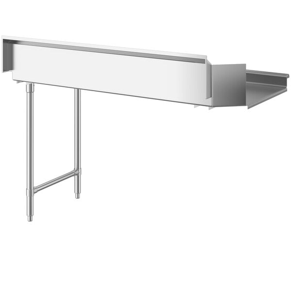 A Regency stainless steel dish table with a metal shelf.