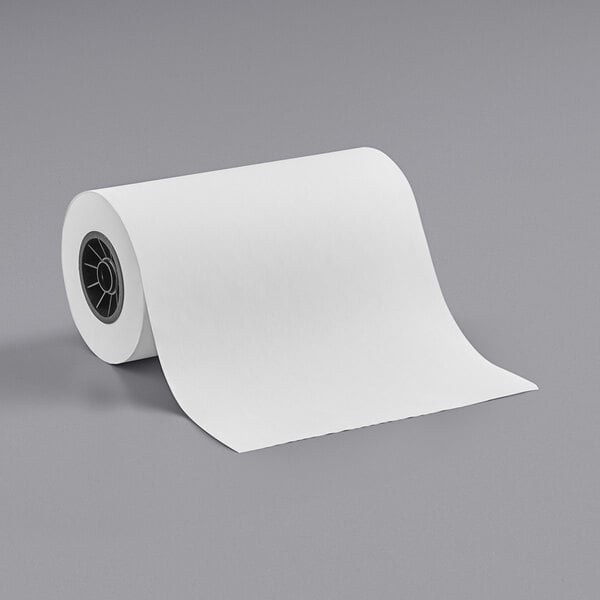 A roll of Choice white butcher paper on a gray surface.