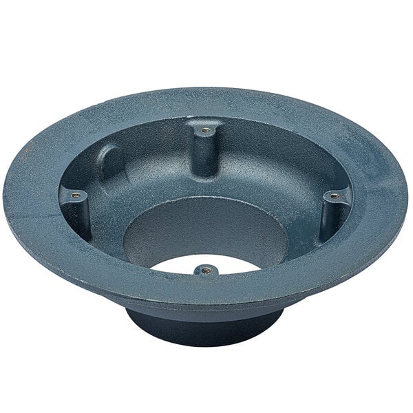 A Zurn cast iron roof drain body with holes in it.